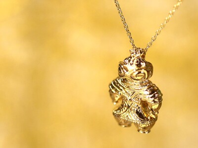 【縄文アクセサリーDo_goods】 K18 豆遮光器土偶のネックレス 659-486