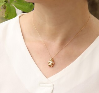 【縄文アクセサリーDo_goods】 K18 豆遮光器土偶のネックレス 659-486