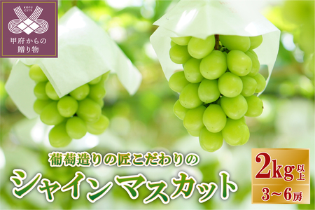 【☆先行予約☆2024年/令和6年発送分】シャインマスカット（こだわり）2kg以上　3～6房