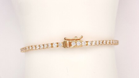 K18 イエローゴールドテニスブレスレット　2ct　『18cm』