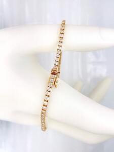 K18 イエローゴールドテニスブレスレット　2ct　『18cm』