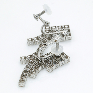 Deliciae PT900 ラインイヤリング ダイヤモンド【トータル3.0ctup】鑑別書付 K06016-H