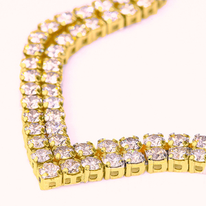 Deliciae　K18YG　テニスネックレス　2連V字　ダイヤモンド【324石10.0ctup】鑑別書付　K06020-H