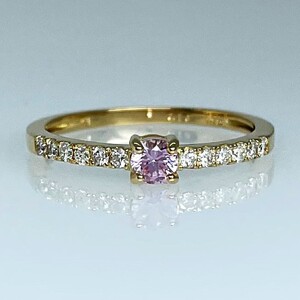 K18YG 天然ピンクサファイア IB-F100624