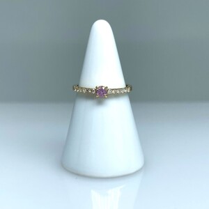 K18YG 天然ピンクサファイア IB-F100624