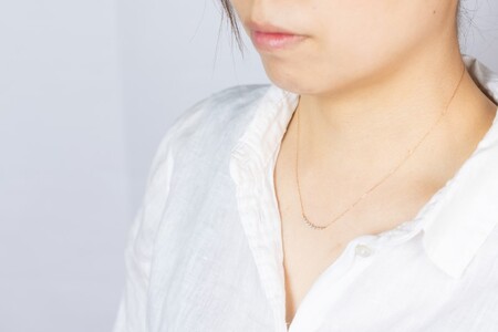 0.2ct K18PGアーチネックレス HY-9