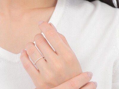 K10YG ダイヤモンド0.08ＣＴ極細リングＲ4004DI-Y2