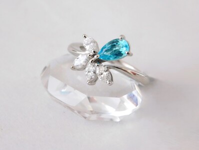 【ふるなび限定】【一点もの】パライバトルマリン（0.55ct）ダイヤモンドプラチナリング　J9　K06083-H　FN-Limited