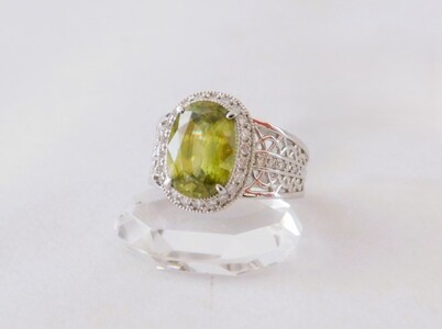 【ふるなび限定】【一点もの】Pt900　スフェーン（4.86ct）ダイヤモンドリング　K53　K06094-H　FN-Limited