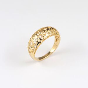 K18　フラワー 透かし模様 リング　27252