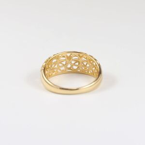 K18　フラワー 透かし模様 リング　27252