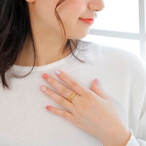 K18　フラワー 透かし模様 リング　27252