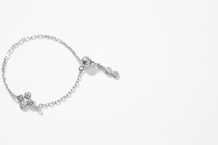 【プラチナ】0.03ct ダイヤモンドチェーンリング/No.107