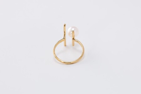 【K18】7.0-7.5mm アコヤ真珠 フリーサイズリング/No.120