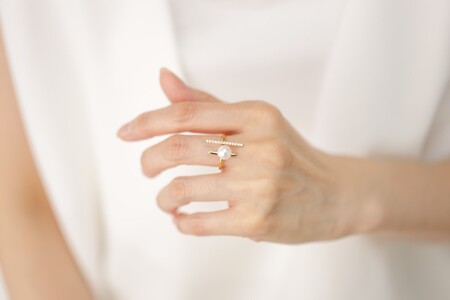 【K18】7.0-7.5mm アコヤ真珠 フリーサイズリング/No.120