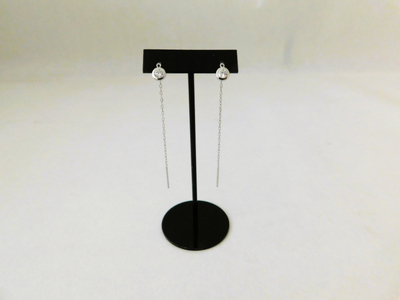 Pt900【D SI EX H&C】ダイヤモンドチェーンピアス　トータル0.2ct　K06056-H