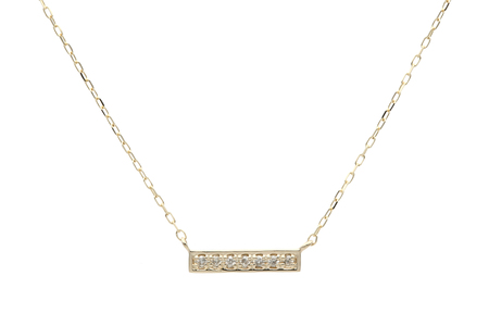 【L&Co.】K10ダイヤモンドストレートバーモチーフネックレス(66-7606)