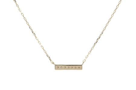 【L&Co.】K10ダイヤモンドストレートバーモチーフネックレス(66-7606)