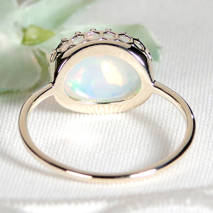 K10YG オパール オーバルリング(Fr001)