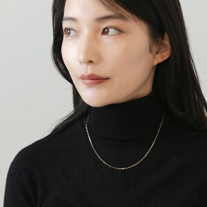 【K18イエローゴールド 長小豆チェーンネックレス 43cm】大人気デザインチェーン / KG01001N