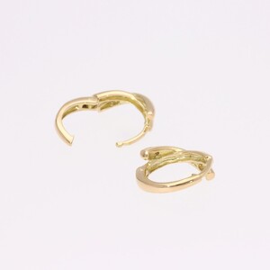 ピアス 中折れフープ 地金 18金 イエローゴールド クロスライン EJ-102