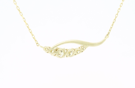 K10YGダイヤモンドウェーブネックレス　N449DI-Y2