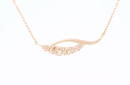 K10PGダイヤモンドウェーブネックレス N449DI-R2