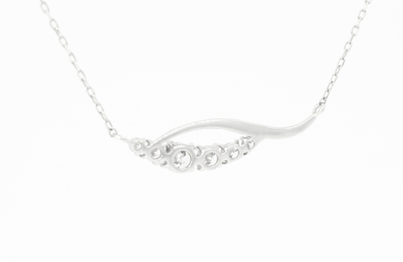 K10WGダイヤモンドウェーブネックレス N449DI-2