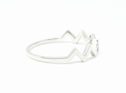 K10WGダイヤモンドハートビートリング R4101DI-2