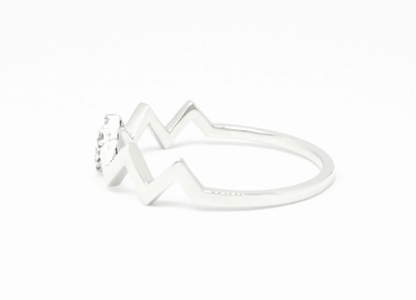 K10WGダイヤモンドハートビートリング R4101DI-2