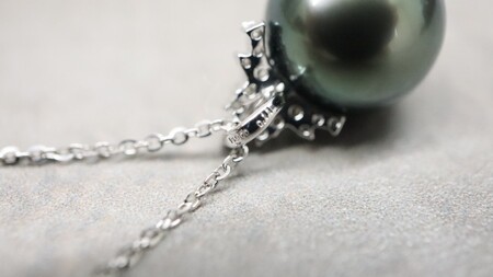 Pt900　黒蝶　真珠　ペンダント　ネックレス　67