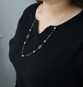 アコヤ 真珠 デザイン ロング ネックレス(68)