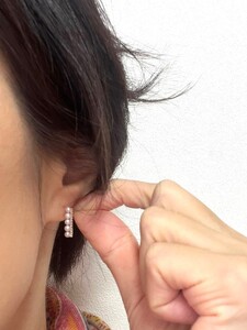 K18PG アコヤ ベビーパール ダイヤモンド ピアス YF-34