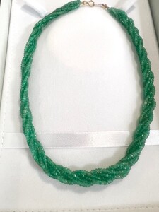 エメラルド 6連 ネジリ ネックレス　YF-39