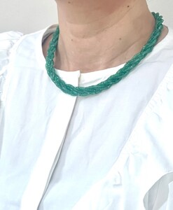 エメラルド 6連 ネジリ ネックレス　YF-39