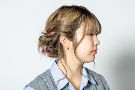 K18YG 丸玉付パイプフープピアス EJ-106