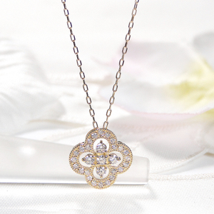 K18YG ダイヤモンド フラワーネックレス(Fph010)