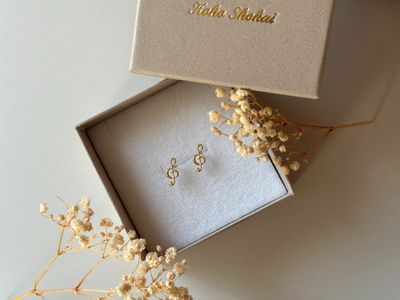 K18(1番)音符モチーフピアス地金(PE8040)