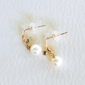 ゴールド パール ピアス ジュエリー】K10イエローゴールド パール・ブルートパーズ ピアス 保証
