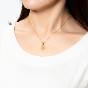 K24 マリア メダイ 純金 ゴールド ペンダント ネックレス 大 HH19776