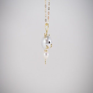 K18 南洋真珠・あこや真珠　アニマル【ねこ】モチーフペンダント AN11P