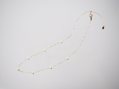 K18 あこや真珠ステーションネックレス(全長45cm) JN546-2