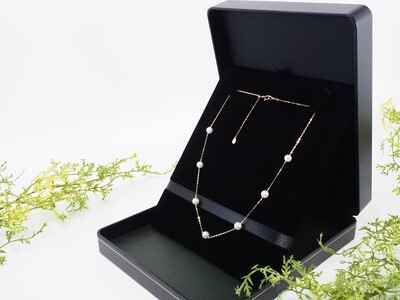 K18 あこや真珠ステーションネックレス(全長45cm) JN546-2