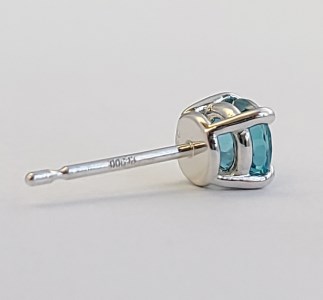 プラチナ ブルージルコン（0.89ct・0.94ct）ピアス K027902-H