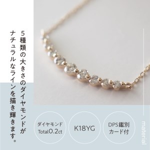 【即納】[MADE IN KOFU]K18 D0.2ct ダイヤラインネックレス TI-590