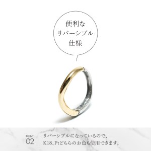 K18/Pt950 ウェーブイヤーカフ　EA-1151