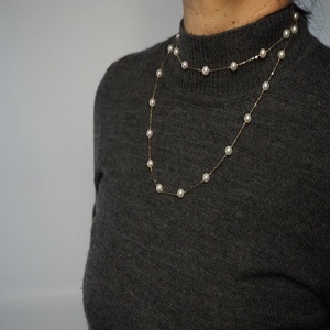 K18 あこや真珠 2Way ステーション パール ネックレス JN614