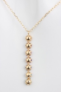 K10YG アミュレット マルチカラー七色ペンダント 甲府市ジュエリーネックレス【KPE-2268】