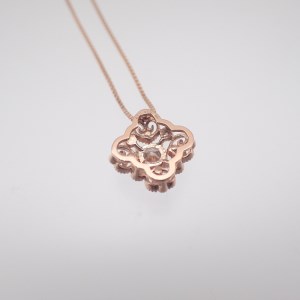 ジュエリー産地甲府 K18ピンクゴールド ミル打ちダイヤペンダント0.30ct(78636)