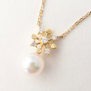 ジュエリーの街【山梨甲府】よりお届けする アコヤ真珠ダイヤモンドネックレス N31 K037808-H
